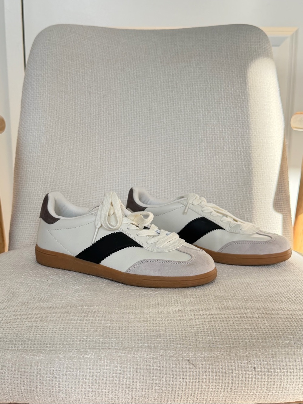 Classic White & Black Retro Trainer